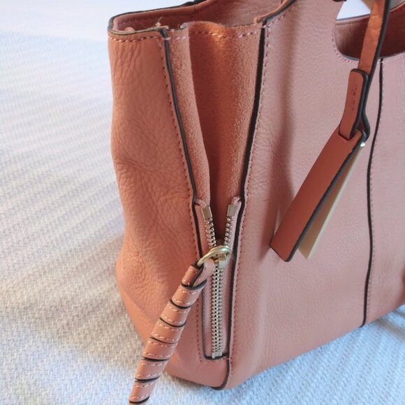 Vince Camuto Cory Hobo Leather Purse Handbag Southwest Style Peach/Coral/Mango - Picture 5 of 11